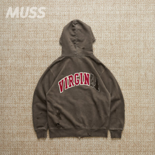 ZIP 现货 DAMAGE VIRGINIA PARKA破坏做旧拼布拉链卫衣25AW JIEDA