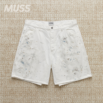 BOWWOW日产复古泼墨双膝工装短裤