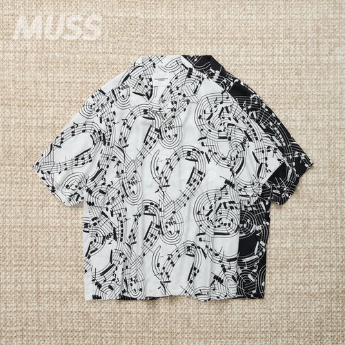 现货TAKAHIROMIYASHITA THE SOLOIST.宫下贵裕音符夏威夷短袖衬衫