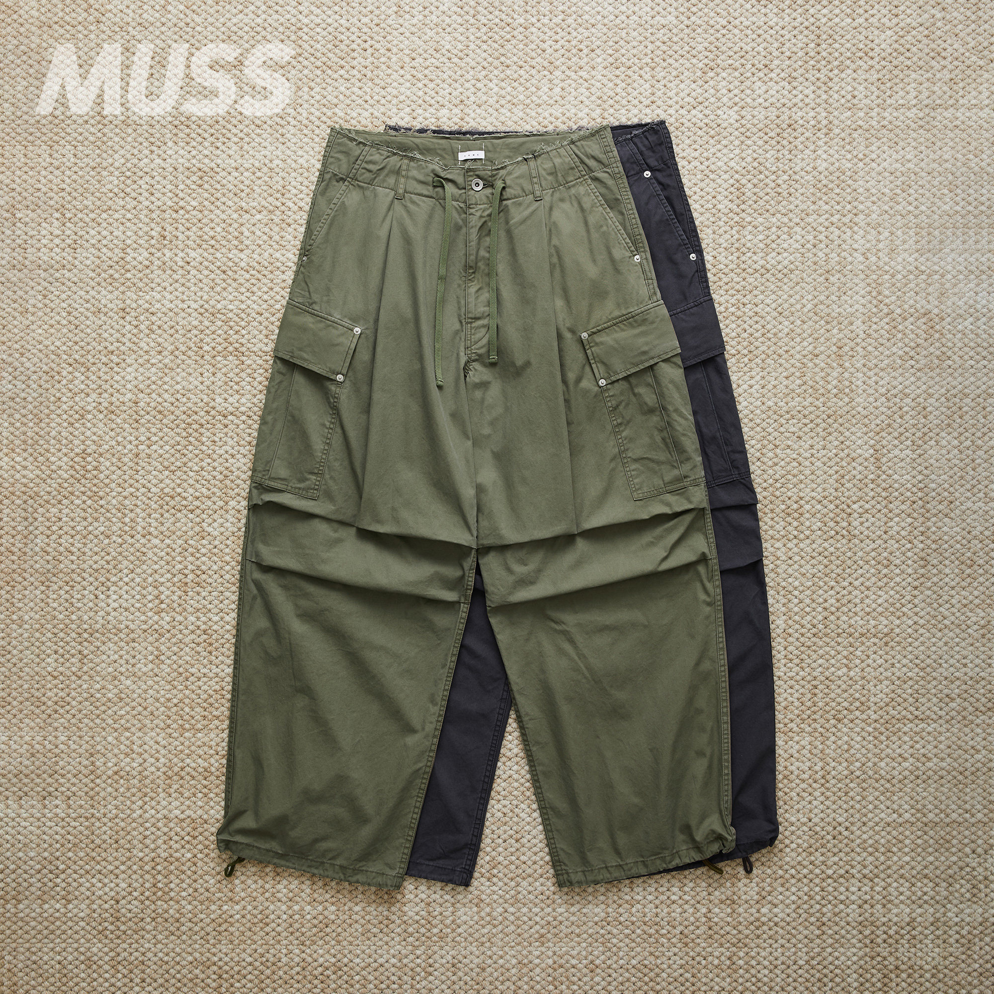 现货 NAME. ONE TUCK CARGO PANTS 日产密织做旧水洗工装裤 26SS