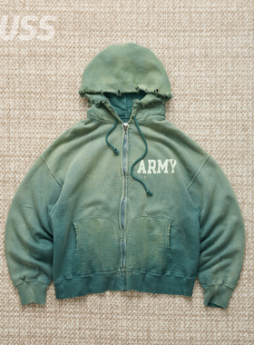 现货 BOWWOW ARMY ZIP HOODIE AGED日产渐变水洗破坏拉链卫衣25AW