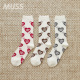 SOCKS 现货 日产满印桃心提花休闲中筒袜 HEART SHORT HUMAN MADE