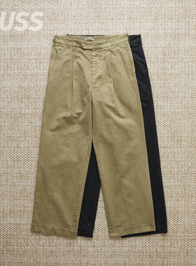 现货 AURALEE PRODUCT DYED FINX日产件染长绒埃及棉做旧裤25AW