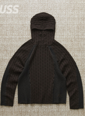 现货 ROA HIKING FLOWER STITCH HOODIE 花卉拼色羊毛连帽针织衫