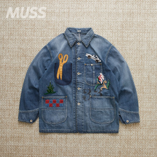 EMBROIDERED 现货 KHOKI HAND 26SS DENIM日产手工刺绣牛仔夹克