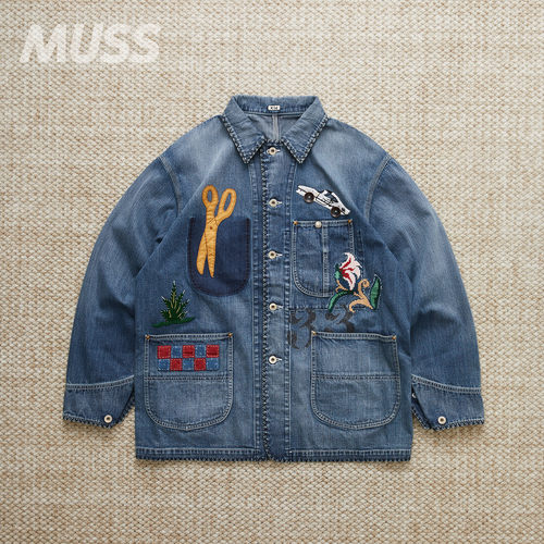 KHOKI日产手工刺绣牛仔夹克