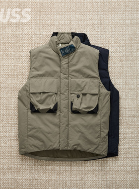 现货 N.HOOLYWOOD PUFFER VEST日产军事立领贴布机能棉服马甲25AW