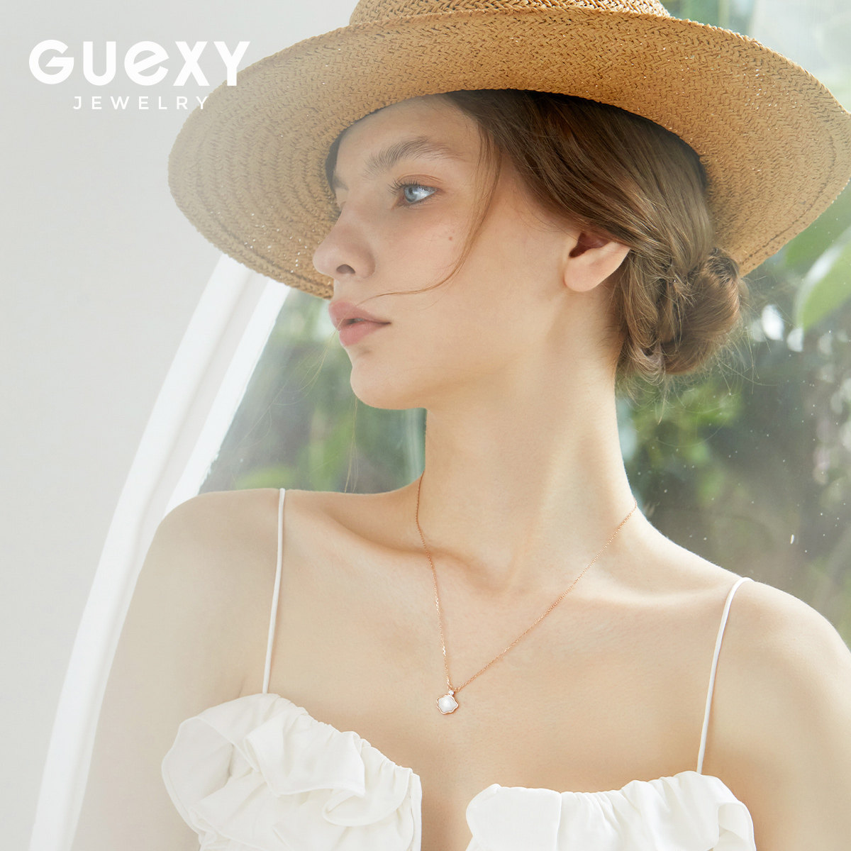 镶施华洛世奇锆四叶草项链女999纯银2022年新款轻奢小众生日礼物