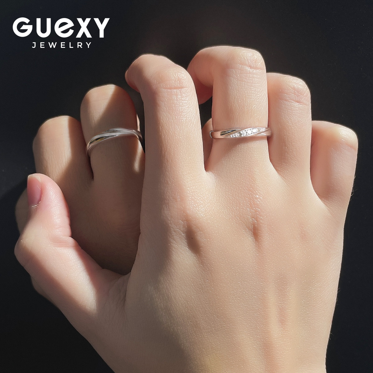 莫比乌斯环戒指情侣对戒纯银一对小众设计520情人节礼物送男女友