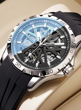 马克华菲男士手表男款双子星运动学生防水自动机械腕表礼物送男友