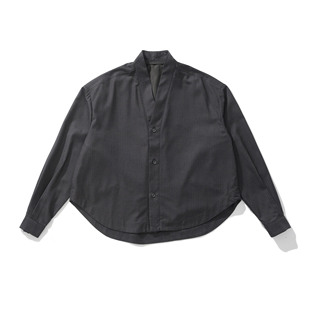 细条纹v领弧形摆宽松休闲衬衫 Army 秋冬季 25FW Logic