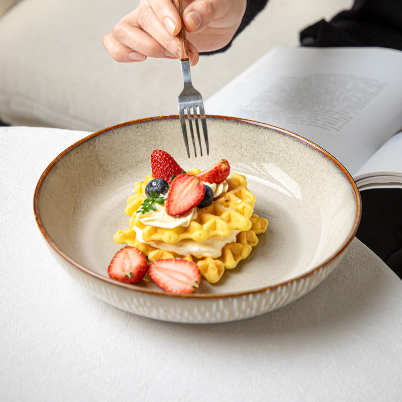 芦苇陶瓷8英寸日式深盘