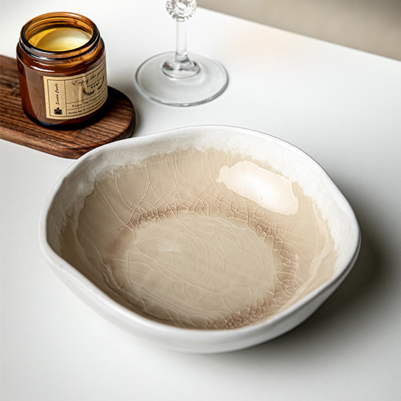 芦苇7.5英寸冰裂釉陶瓷菜碗
