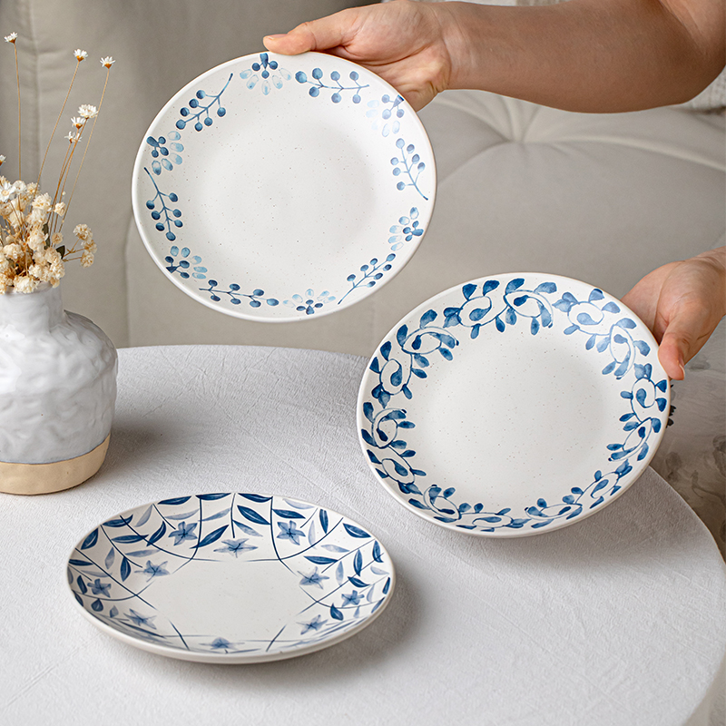 芦苇7英寸陶瓷平盘法式甜品盘