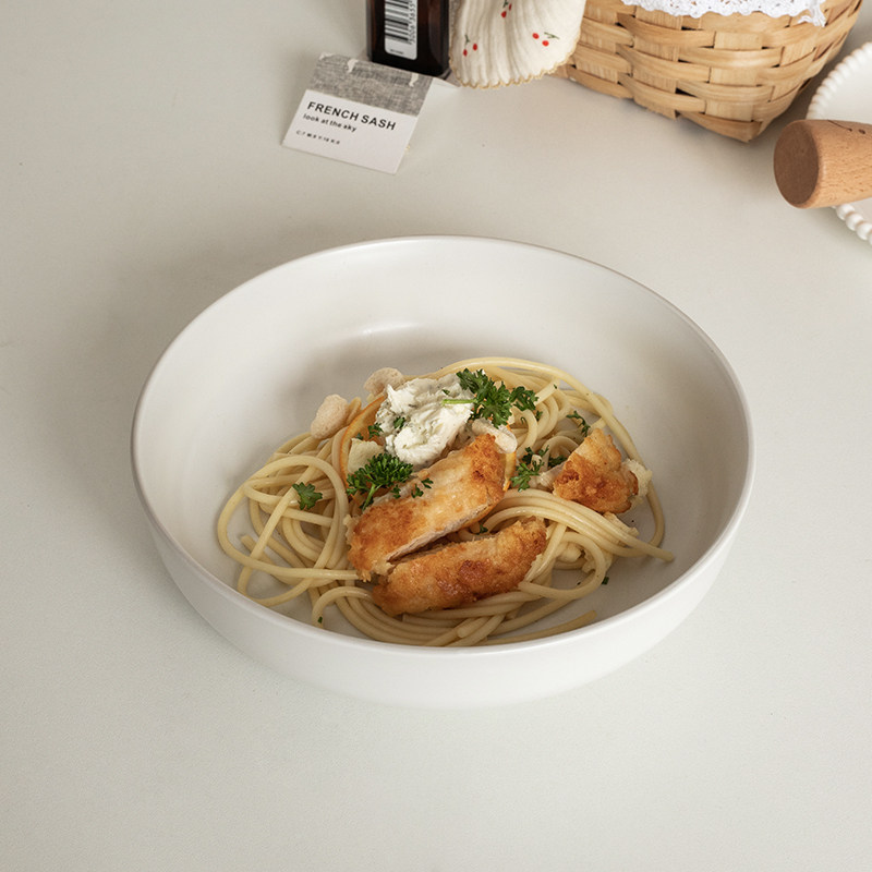 〖福利款24.99两个大菜碗〗8英寸白色菜碗陶瓷深盘ins敞口沙拉碗,餐饮具,碗,淘宝优惠券,粉丝福利购,淘宝优惠卷