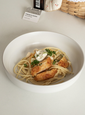 〖福利款24.99两个大菜碗〗8英寸白色菜碗陶瓷深盘ins敞口沙拉碗