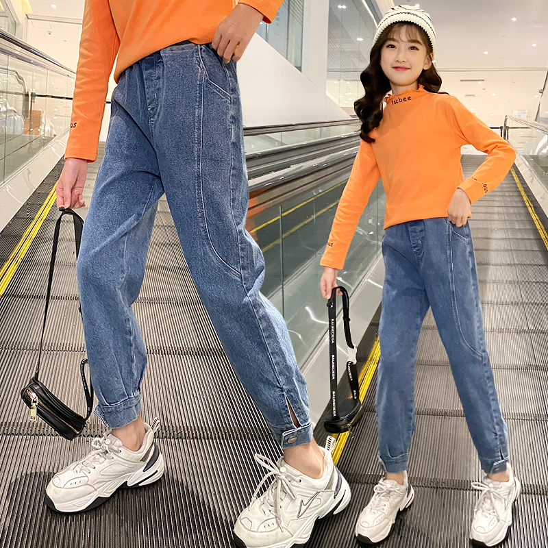 女童牛仔裤12岁韩版新款网红裤子