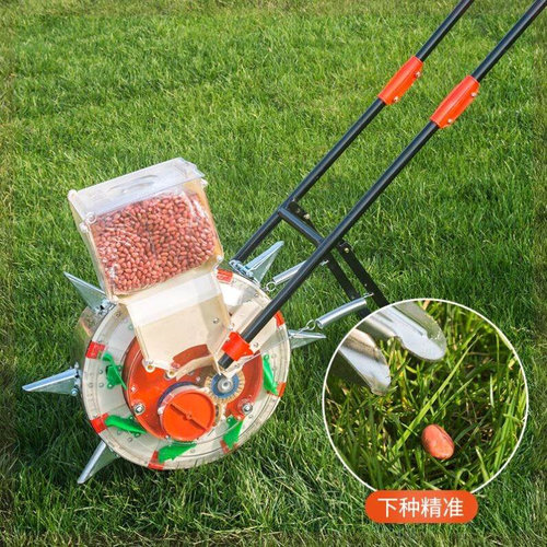 新款多功能播种机可倒退手推式玉米棉花大豆精播花生点播机播种器