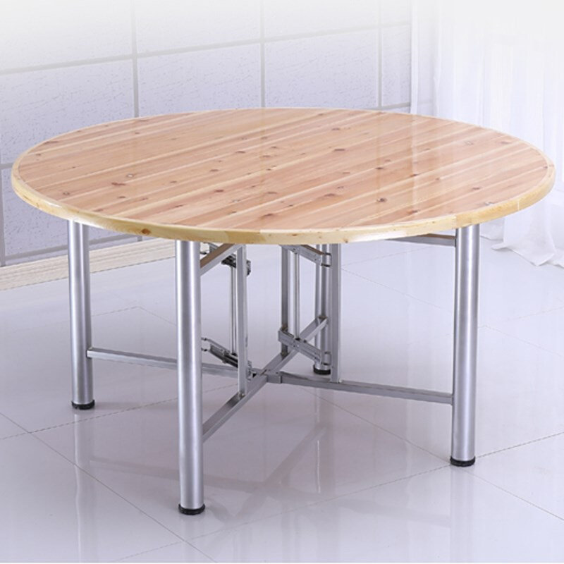 大圆桌圆桌面可带玻璃转盘折叠桌架餐饭食堂乡村家用流动酒席桌子