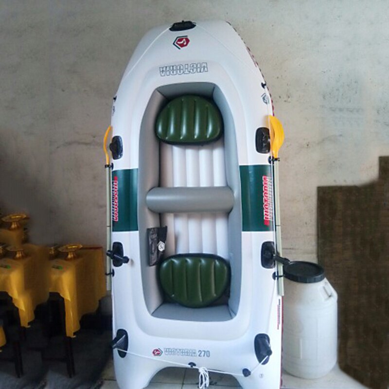 耐磨二人打气嘴冲气船安全充气橡皮艇像皮挺加厚3-4人折叠钓鱼船