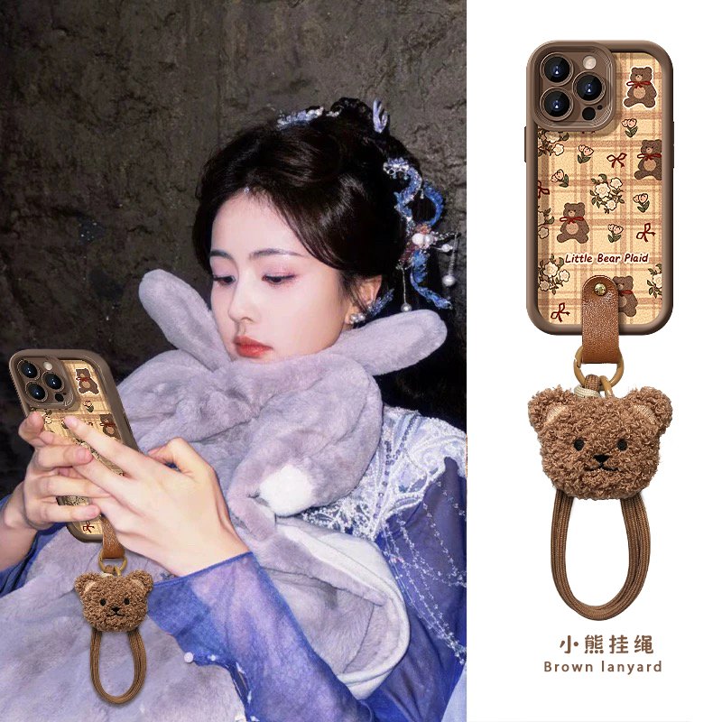 天眼羊皮可爱小熊手机壳