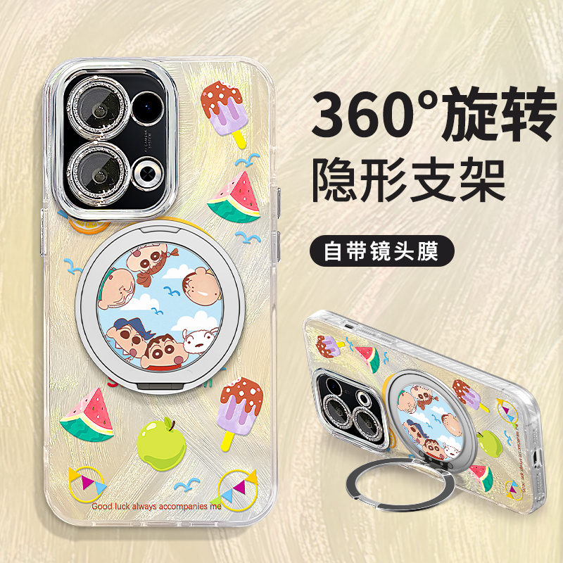 适用reno13羽纱壳小新支架手机壳