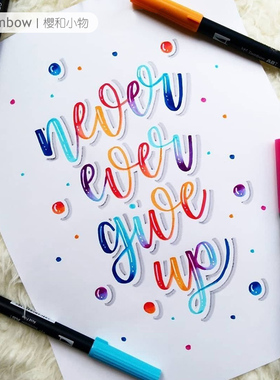 日本Tombow蜻蜓ABT双头水彩笔子弹笔记术推荐用笔设计填色笔软毛笔BRUSH英文艺术字体入门