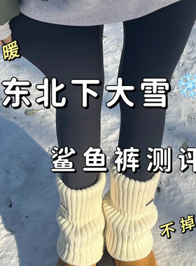 女童薄绒鲨鱼裤外穿秋冬儿童加绒加厚打底裤女大童保暖瑜伽紧身裤