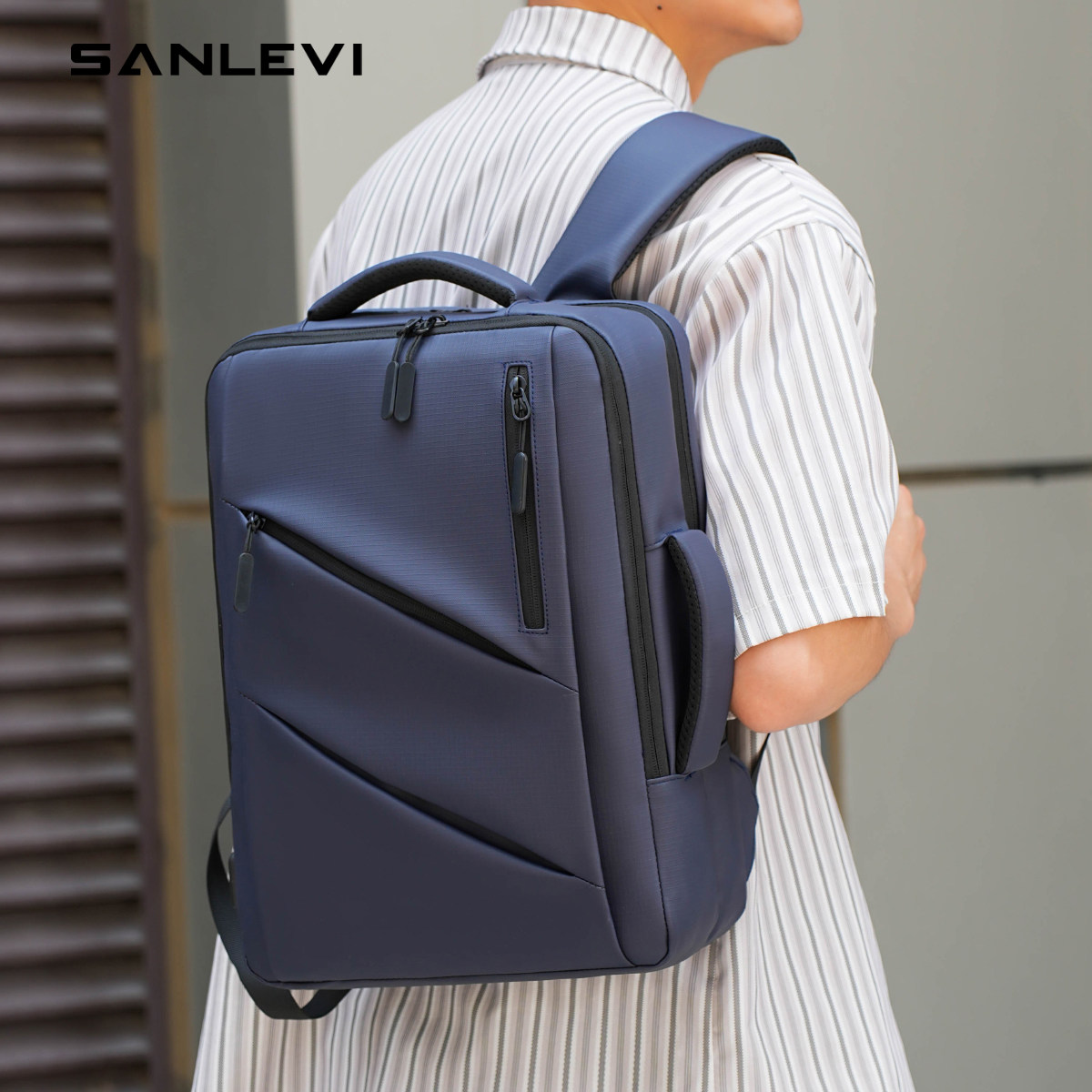 男士双肩包商务出差通勤时尚背包旅行大容量高端15.6寸电脑包轻便