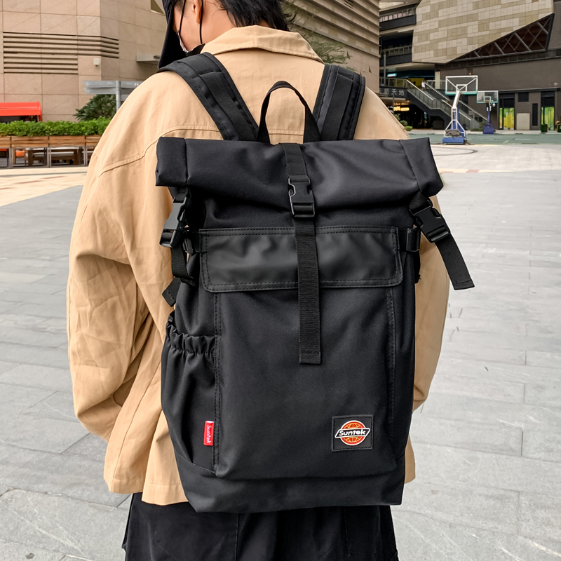 圣利威时尚百搭牛津布双肩包男