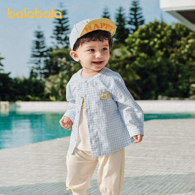【balaOne】巴拉巴拉婴儿长袖衬衫宝宝衬衣2026新款夏装清新洋气