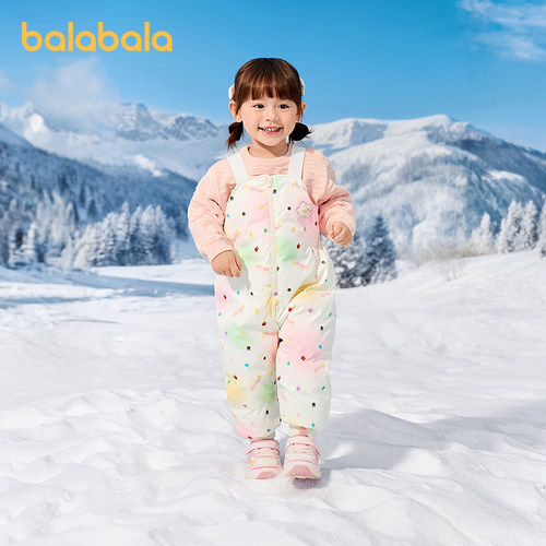 巴拉巴拉长裤女童羽绒背带裤冬装