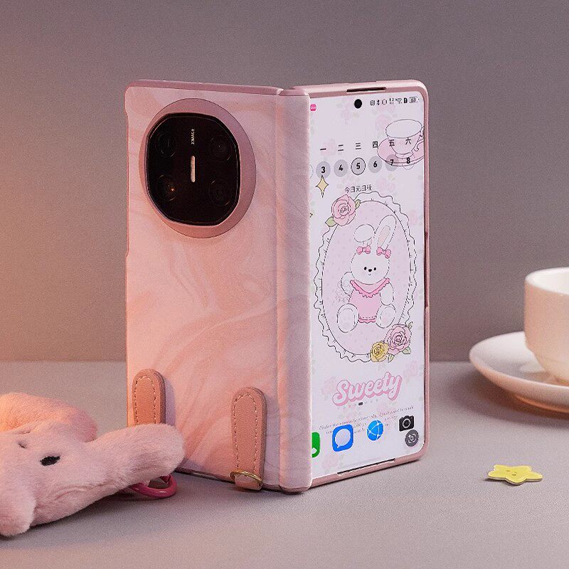 华为matex6手机壳皮质可爱挂件