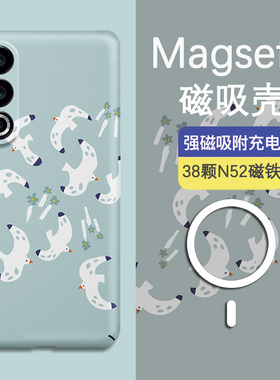 适用魅族22手机壳新款Magsafe磁吸魅族21Pro蓝底海鸥硬壳魅族20Pro夜光全包磨砂魅族18Pro个性创意超薄保护套