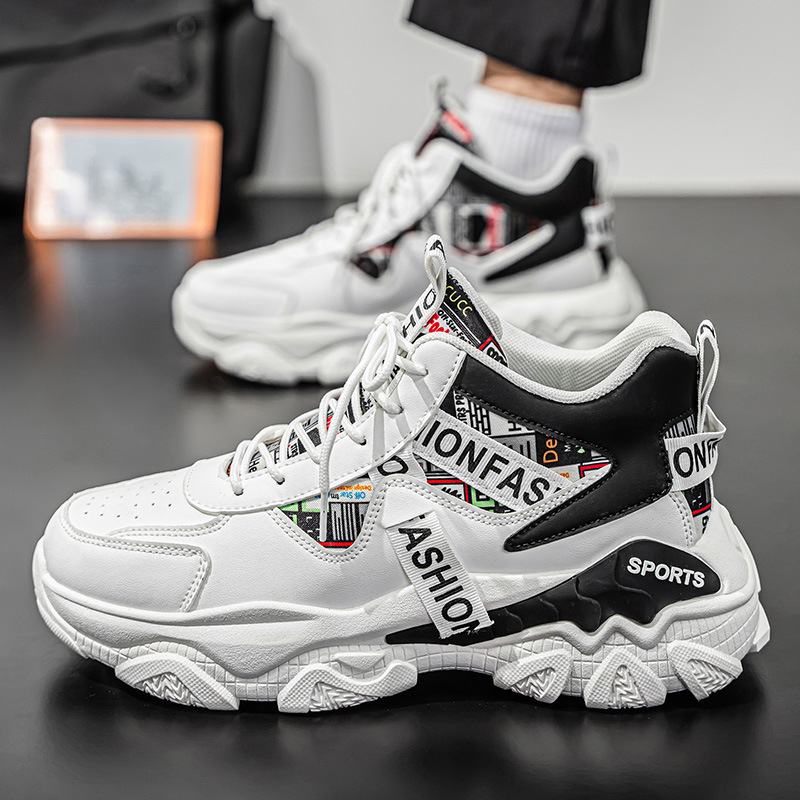 2025秋季男鞋新款高帮鞋子男士运动鞋潮流百搭厚底增高休闲老爹鞋