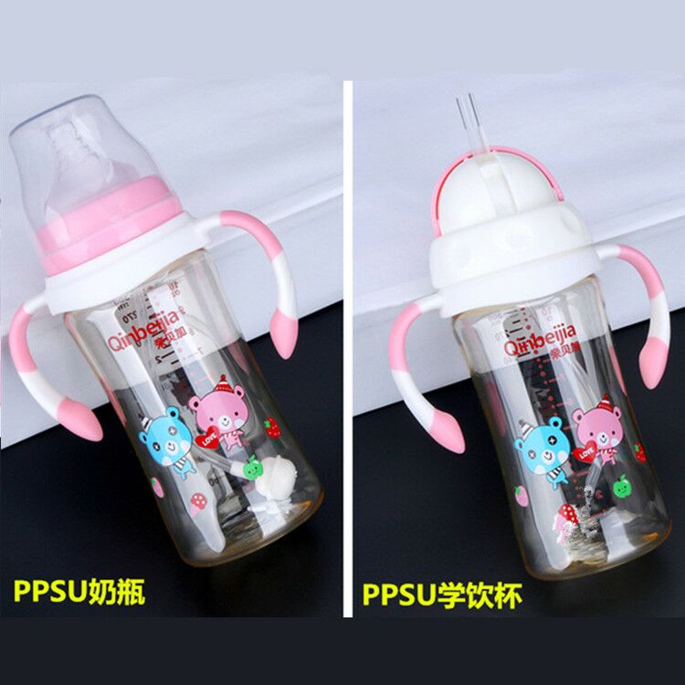 婴儿水杯吸管杯幼儿园宝宝学饮杯带手柄重力球儿童吸管喝水杯刻度