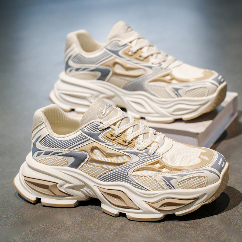 男鞋秋季新款透气鞋子男士运动鞋潮流百搭厚底增高休闲跑步老爹鞋