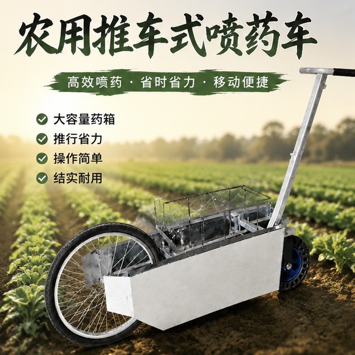 省力神器手推式打药车农用压手推动力喷雾器果树杀虫卷管打药机
