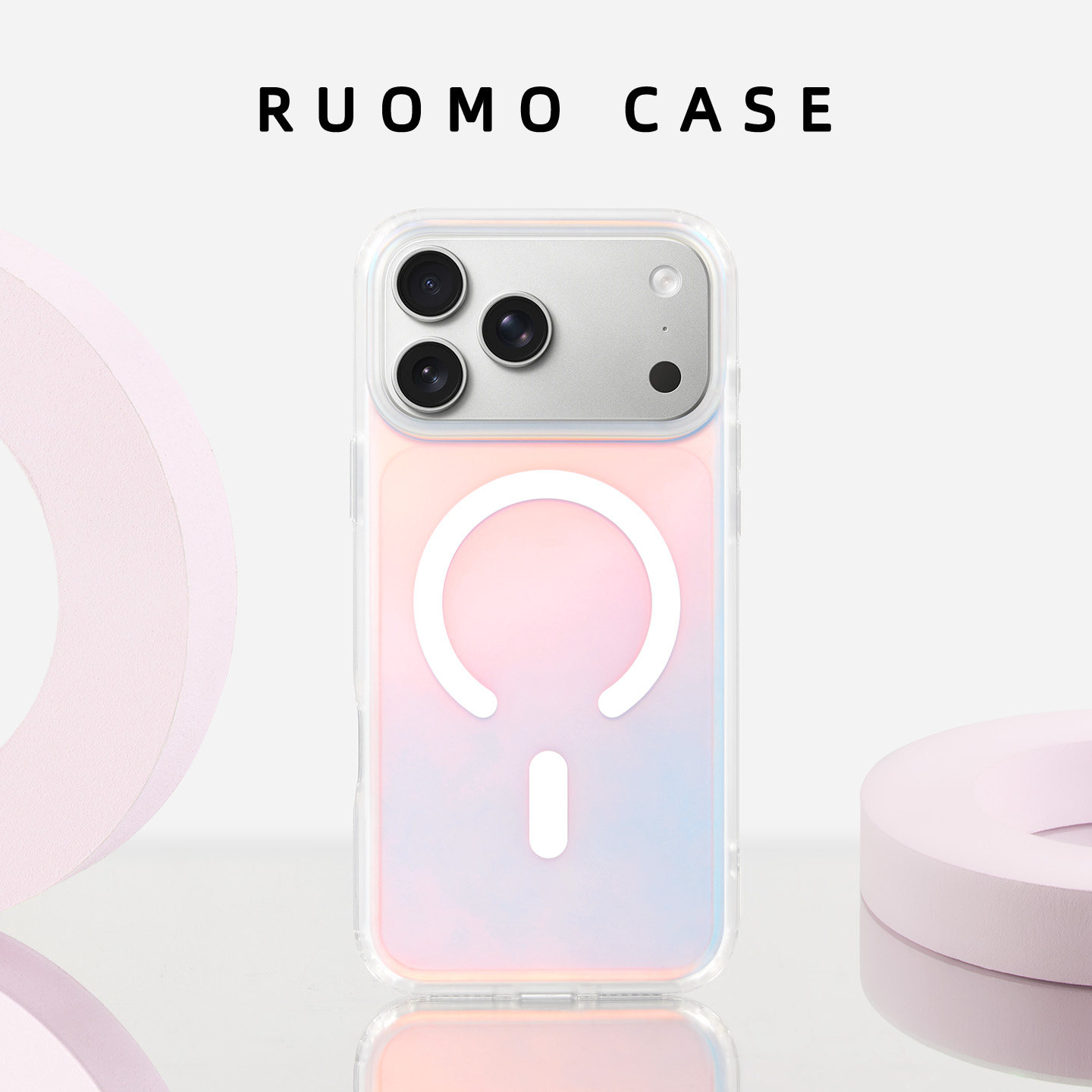 若墨适用苹果17promax手机壳iphone16pro新款15女14炫彩渐变镭射13高级感磁吸小众带挂绳magsafe外壳ip12套