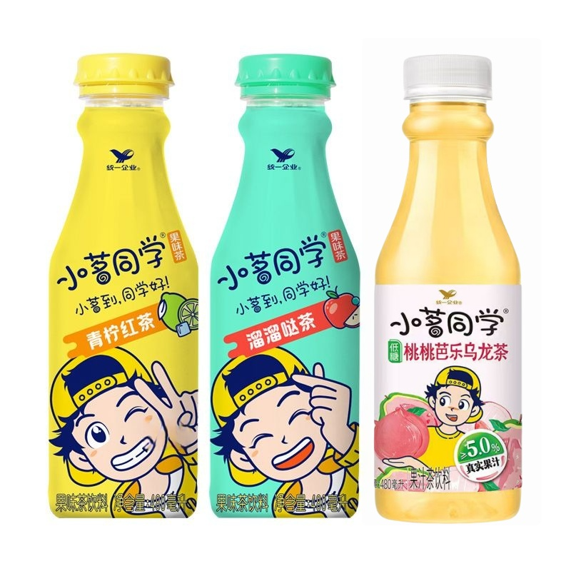 统一小茗同学溜溜哒茶青柠红茶 480ml*5瓶 多口味-MS