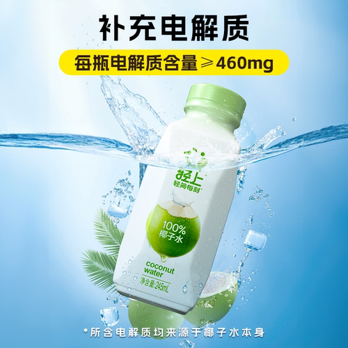 轻上百分百纯椰子水饮料 245ml*10瓶【kl】