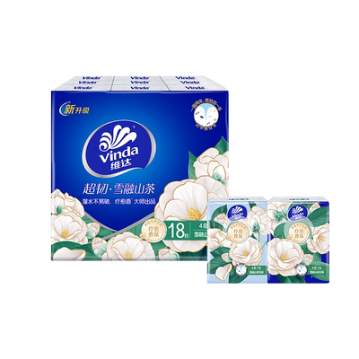 维达超韧山茶花香手帕纸 4层7片*18包【kl】