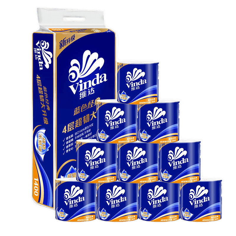 维达卷纸有芯卷筒纸140克*10卷