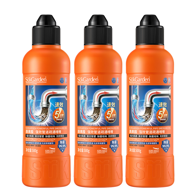 【清仓直播】蔬果园强效管道疏通啫喱 500g*1/2/3瓶