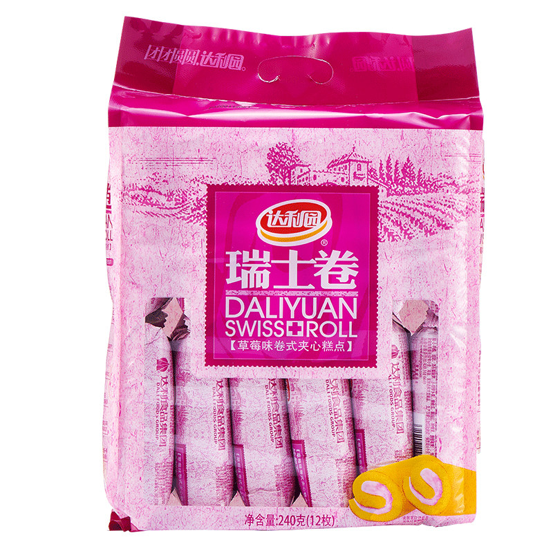 【斗地主】达利园瑞士卷 240g 草莓味