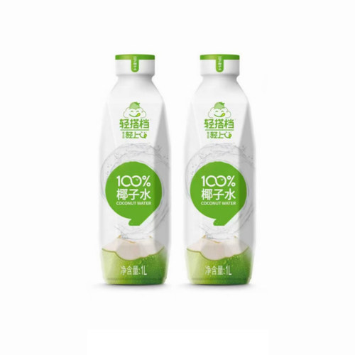 轻上轻搭档椰子水NFC椰子汁电解质饮料1L*2瓶【临期清仓】-TJB