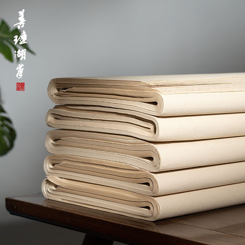 善琏湖笔毛笔练字加厚仿古毛边纸