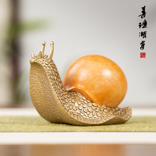 善琏湖笔 我牛 文房摆件镇纸文房四宝铜器送礼礼物书法用品书法文