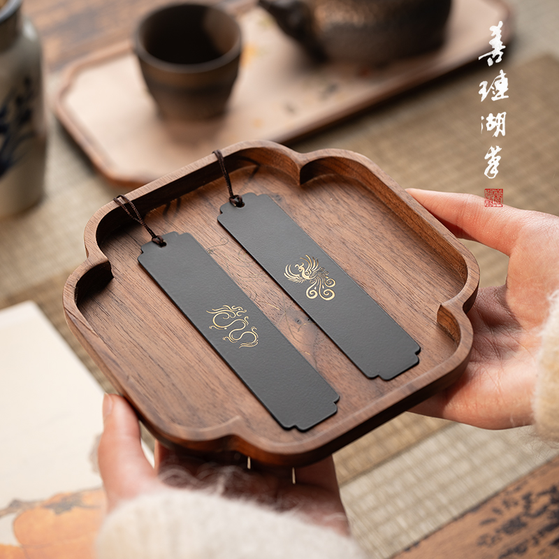 善琏湖笔涅影云篆金属书签伴手礼