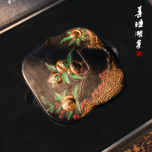 善琏湖笔桃都仿古老墨，收藏珍藏